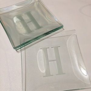 Glass plates with Letter H